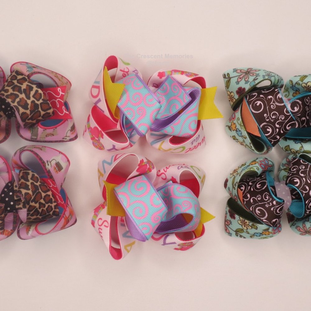 Bows: 3 set of Waky Taky Pigtails bows